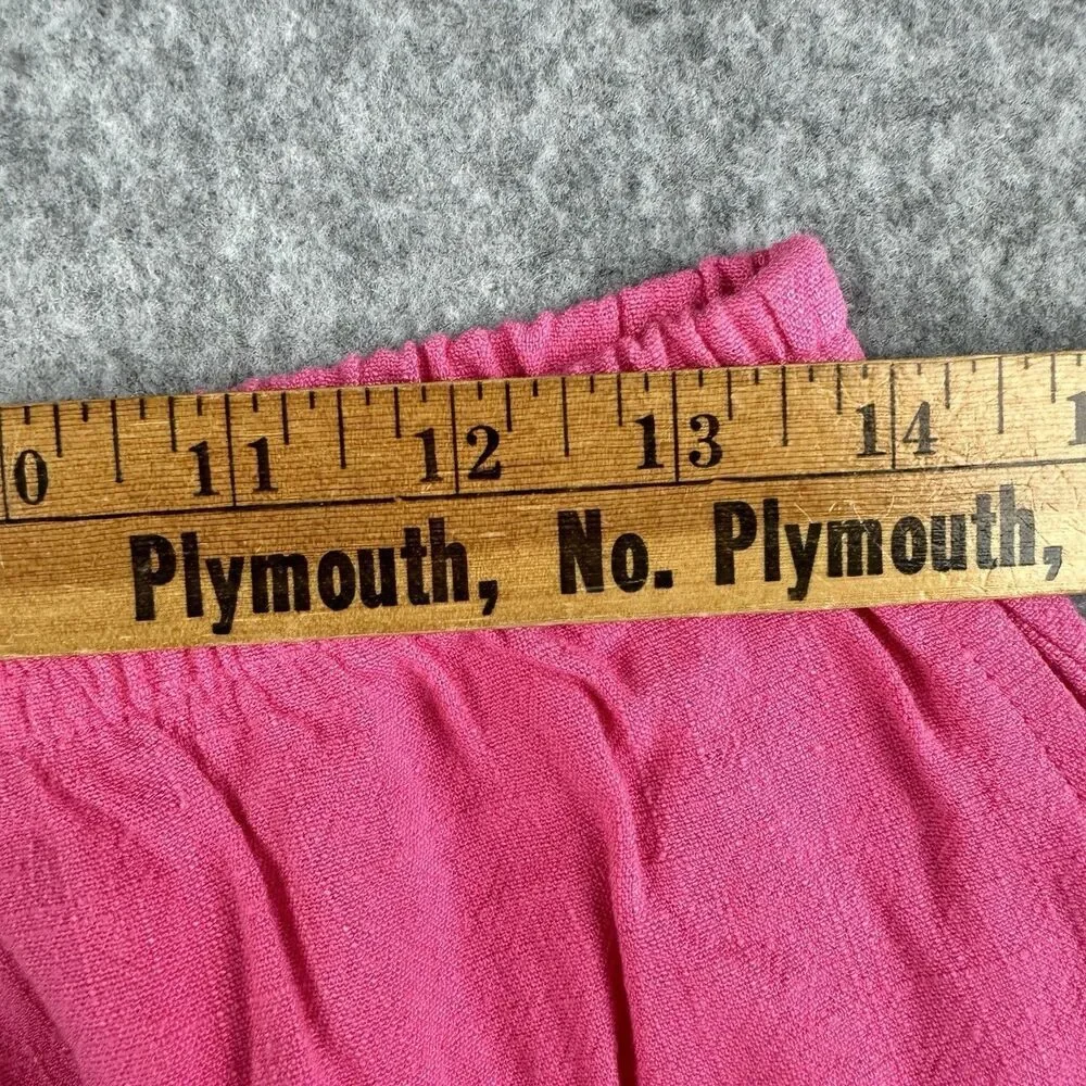 Umgee Shorts Womens M Pink Crochet Knit Scalloped Pull On Linen Blend Boho NEW - Picture 6 of 9